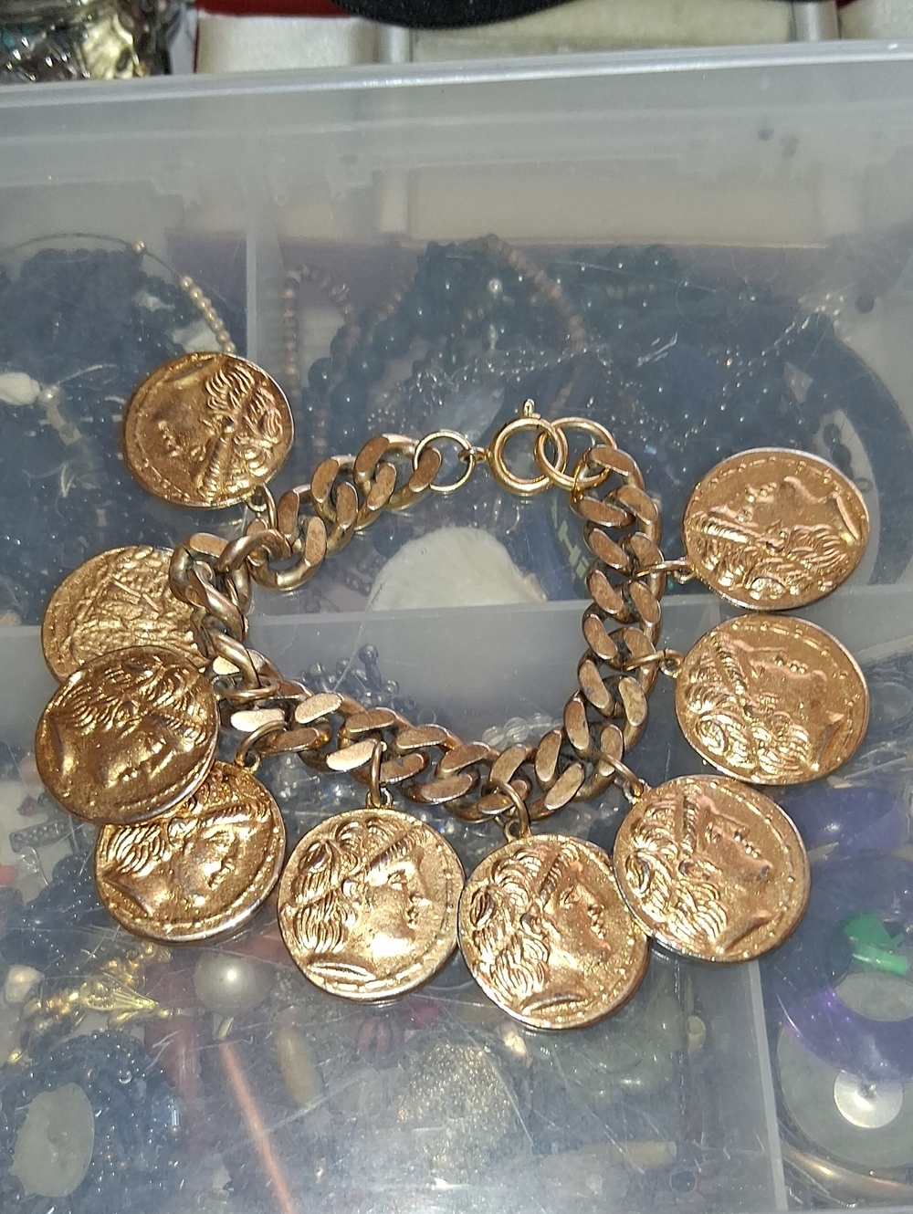 Gold Coin Charm Bracelet - Women's Jewelry